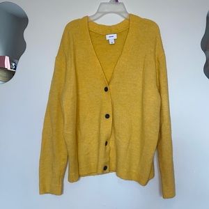 pastel yellow cardigan
